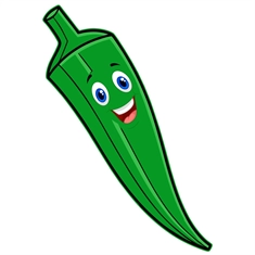 Okra Ladies Finger Classroom Vegetable Transparent Sticker
